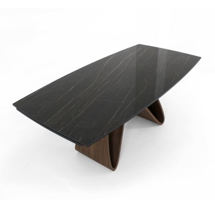 Uitschuifbare tafel tot 276 cm in Noir Desir keramiek Made in Italy - Equator Viadurini