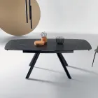 Uitschuifbare tafel 140/210x90 cm van gesinterd steen met marmerlook - Atrium Viadurini