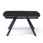 Uitschuifbare tafel 140/210x90 cm van gesinterd steen met marmerlook - Atrium Viadurini