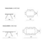 Uitschuifbare tafel 140/210x90 cm van gesinterd steen met marmerlook - Atrium Viadurini