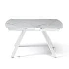 Uitschuifbare tafel 140/210x90 cm van gesinterd steen met marmerlook - Atrium Viadurini