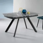 Uitschuifbare tafel 140/210x90 cm van gesinterd steen met marmerlook - Atrium Viadurini