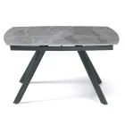 Uitschuifbare tafel 140/210x90 cm van gesinterd steen met marmerlook - Atrium Viadurini