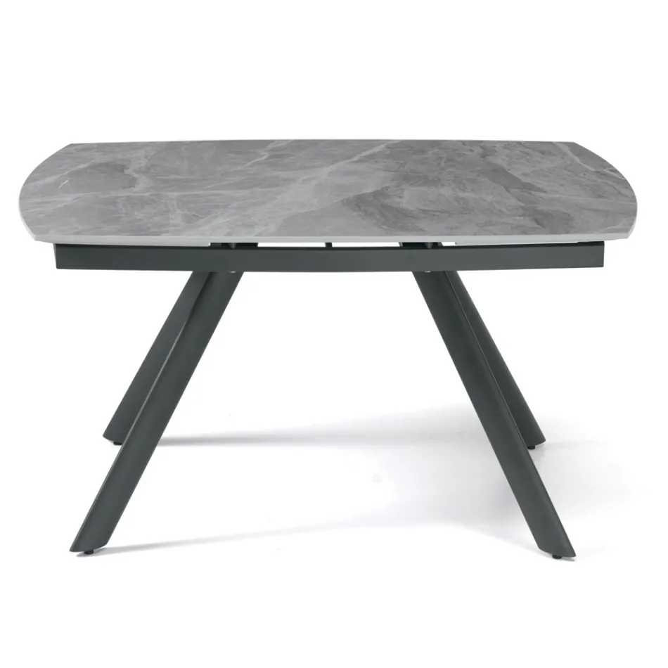 Uitschuifbare tafel 140/210x90 cm van gesinterd steen met marmerlook - Atrium Viadurini