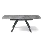 Uitschuifbare tafel 140/210x90 cm van gesinterd steen met marmerlook - Atrium Viadurini