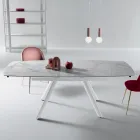 Uitschuifbare tafel 140/210x90 cm van gesinterd steen met marmerlook - Atrium Viadurini