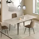 Uitschuifbare tafel 160/240x90 cm van gesinterd steen met marmerlook - Samus Viadurini