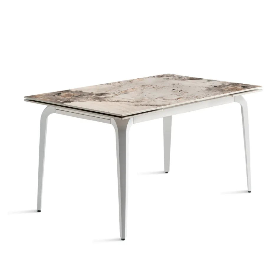 Uitschuifbare tafel 160/240x90 cm van gesinterd steen met marmerlook - Samus Viadurini