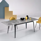Uitschuifbare tafel 160/240x90 cm van gesinterd steen met marmerlook - Samus Viadurini