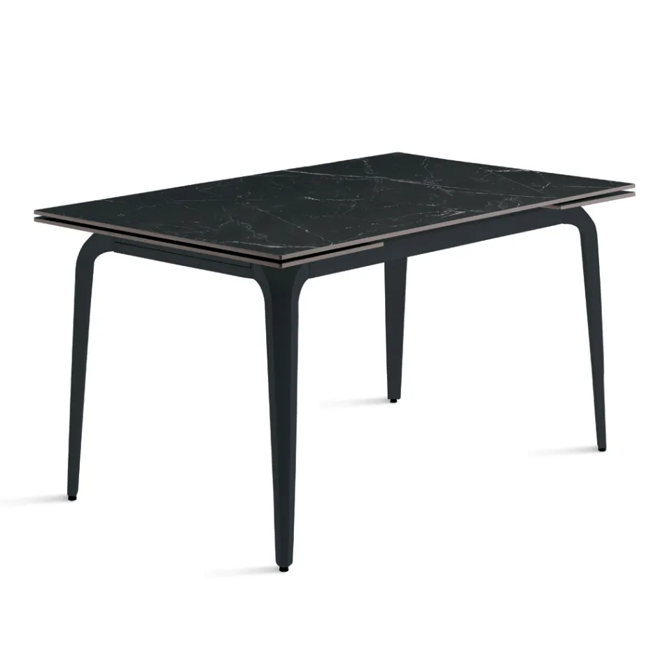 Uitschuifbare tafel 160/240x90 cm van gesinterd steen met marmerlook - Samus Viadurini