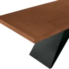 Uitschuifbare tafel 160/240x90 cm, gemaakt van walnoot en ijzer - Nodo Viadurini