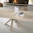 Uitschuifbare tafel 160/240x91 cm van gesinterd steen met marmerlook - Palazzo Viadurini