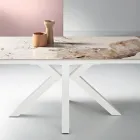 Uitschuifbare tafel 160/240x91 cm van gesinterd steen met marmerlook - Palazzo Viadurini