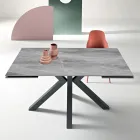 Uitschuifbare tafel 160/240x91 cm van gesinterd steen met marmerlook - Palazzo Viadurini