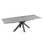 Uitschuifbare tafel 160/240x91 cm van gesinterd steen met marmerlook - Palazzo Viadurini