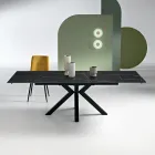 Uitschuifbare tafel 160/240x91 cm van gesinterd steen met marmerlook - Palazzo Viadurini