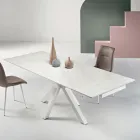 Uitschuifbare tafel 160/240x91 cm van gesinterd steen met marmerlook - Palazzo Viadurini