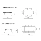 Uitschuifbare tafel 160/240x91 cm in rookglas met zwarte metalen voet - Kolom Viadurini
