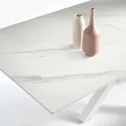 Uitschuifbare tafel 180/240x100 cm van gesinterd steen met marmerlook - Loggia Viadurini