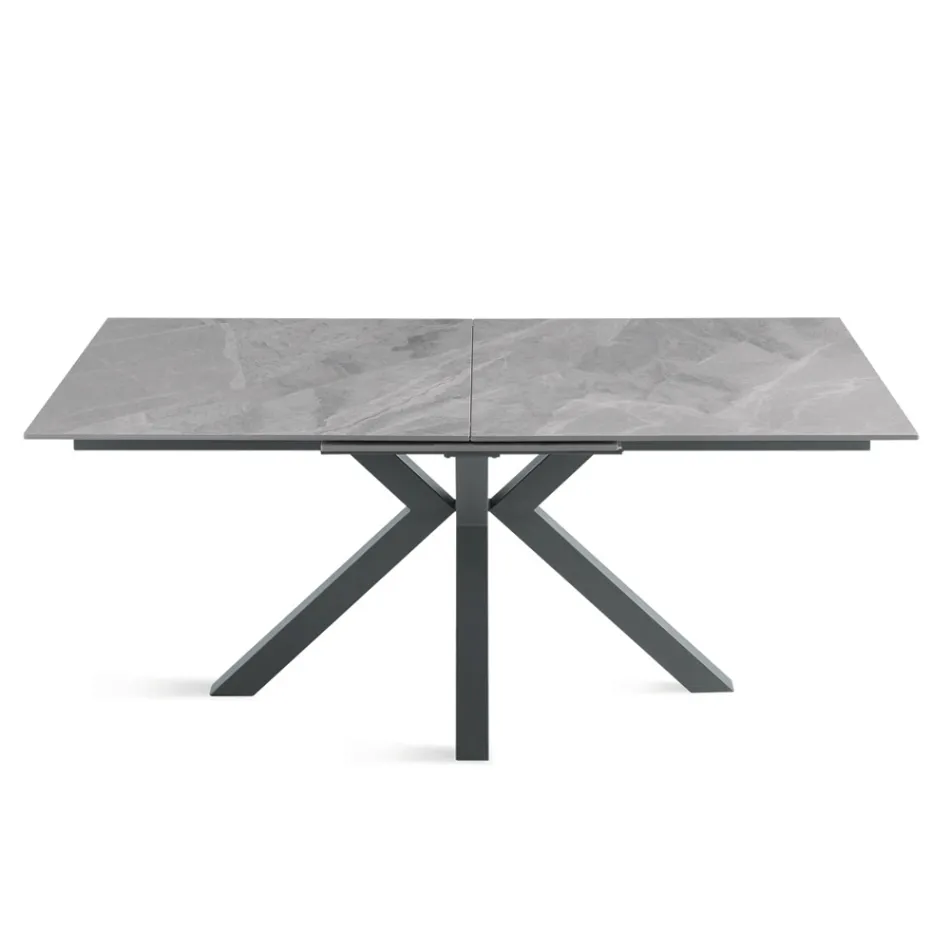 Uitschuifbare tafel 180/240x100 cm van gesinterd steen met marmerlook - Loggia Viadurini