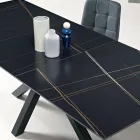 Uitschuifbare tafel 180/240x100 cm van gesinterd steen met marmerlook - Loggia Viadurini