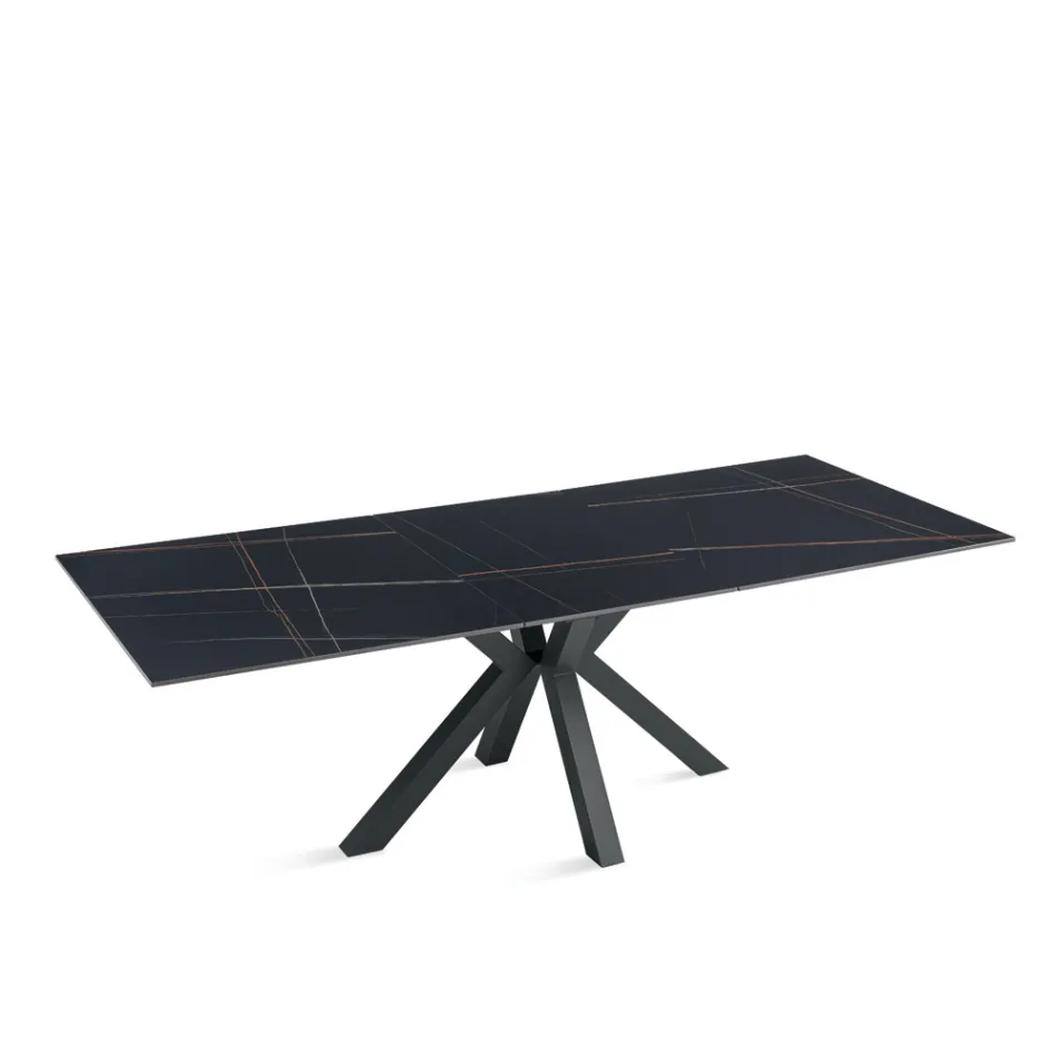 Uitschuifbare tafel 180/240x100 cm van gesinterd steen met marmerlook - Loggia Viadurini