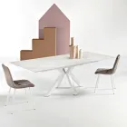 Uitschuifbare tafel 180/240x100 cm van gesinterd steen met marmerlook - Loggia Viadurini