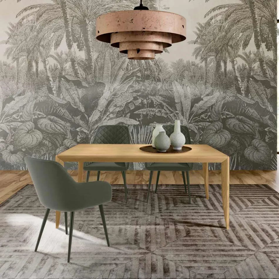 Uitschuifbare tafel van 180 tot 240 cm van essenhout met latten - Modula Viadurini