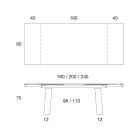 Uitschuifbare tafel 3 m glanzend keramisch blad met metalen poten - Papusca Viadurini