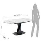 Uitschuifbare tafel tot 165 cm in metaal en keramiek - Boccanera Viadurini