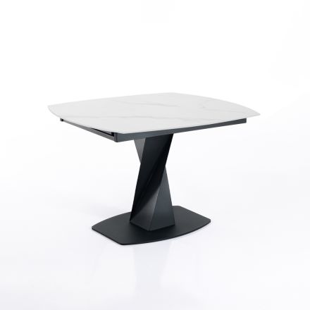 Uitschuifbare tafel tot 165 cm in metaal en keramiek - Boccanera Viadurini