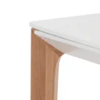 Uitschuifbare tafel tot 180 cm met massief eiken en rutheniumkleurige houten poten Viadurini