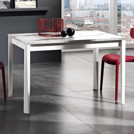 Uitschuifbare tafel tot 180 cm in beuken en melamine Made in Italy - Otiello Viadurini