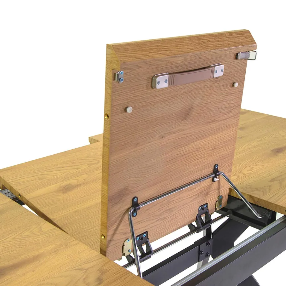 Uitschuifbare tafel 180 cm in MDF houteffect met reliëf - Schuim Viadurini