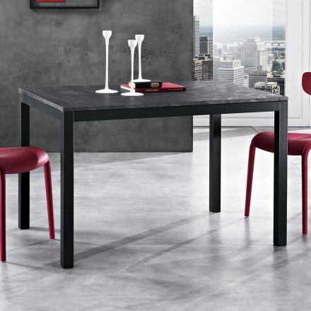 Uitschuifbare tafel tot 180 cm in antraciet metaal Made in Italy - Beatrise Viadurini