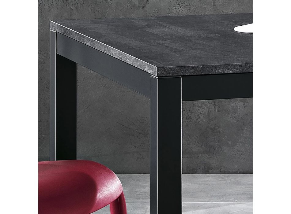 Uitschuifbare tafel tot 180 cm in antraciet metaal Made in Italy - Beatrise Viadurini
