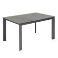 Uitschuifbare tafel tot 190 cm in keramiek, melamine en metaal - Sara