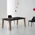Uitschuifbare tafel tot 2,4 m in massief hout en keramiek blad - Antares