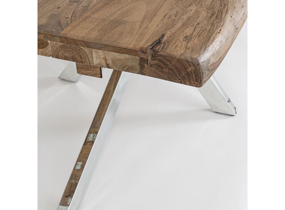 Uitschuifbare tafel tot 2,6 m in handgemaakt hout Homemotion - Plutarco Viadurini