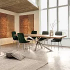 Uitschuifbare tafel tot 2,6 m in handgemaakt hout Homemotion - Plutarco Viadurini