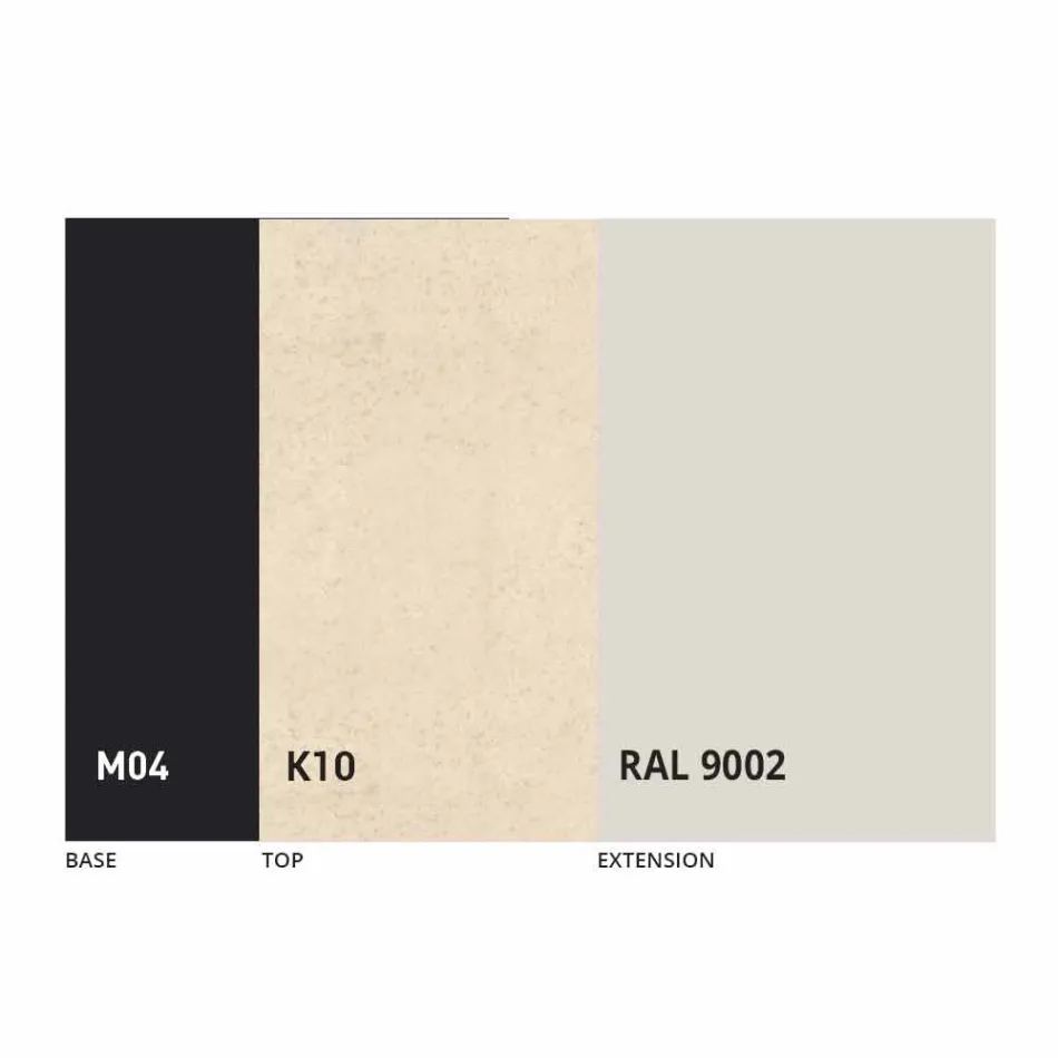 Uitschuifbare eettafel tot 2,8 m in keramiek en metalen poten - Paoluccio Viadurini