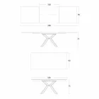 Uitschuifbare eettafel tot 2,8 m in keramiek en metalen poten - Paoluccio Viadurini