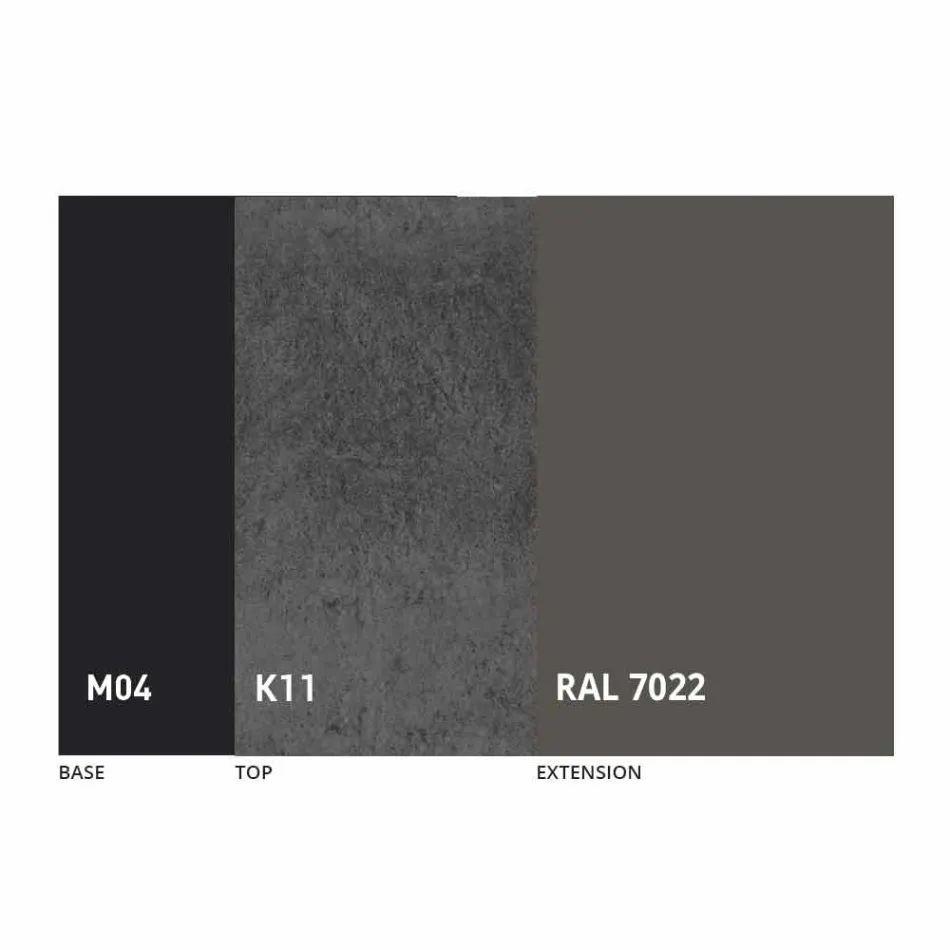 Uitschuifbare eettafel tot 2,8 m in keramiek en metalen poten - Paoluccio Viadurini