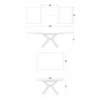 Uitschuifbare eettafel tot 2,8 m in keramiek en metalen poten - Paoluccio Viadurini