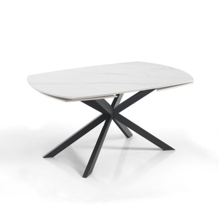Uitschuifbare tafel tot 200 cm zwart stalen onderstel - Torio Viadurini