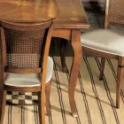 Uitschuifbare tafel tot 200 cm met 4 stoelen in Bassano-hout Made in Italy - Amber Viadurini