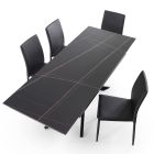 Uitschuifbare keramische tafel tot 200 cm met 4 stoelen - Aisha Viadurini