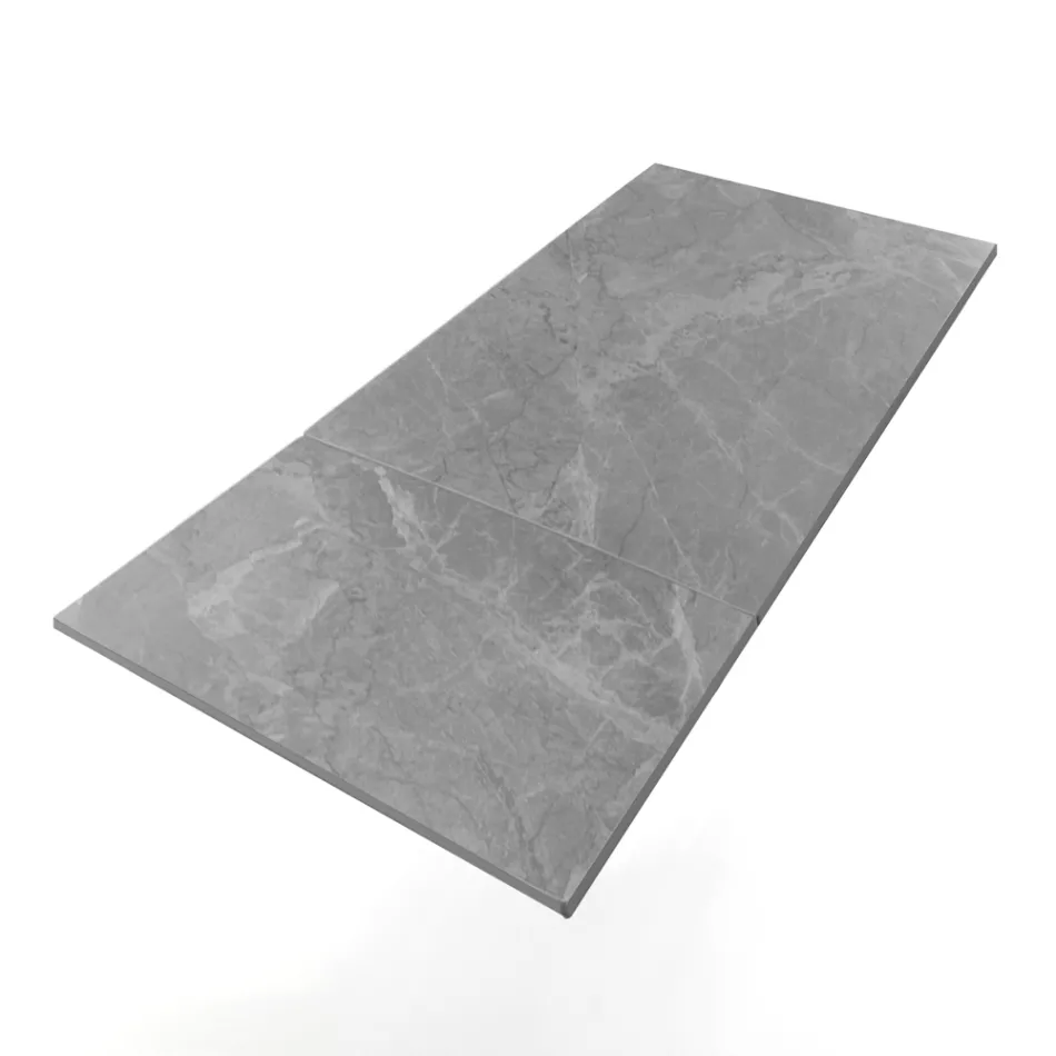 Uitschuifbare tafel tot 200 cm in keramiek en staal - Belone Viadurini