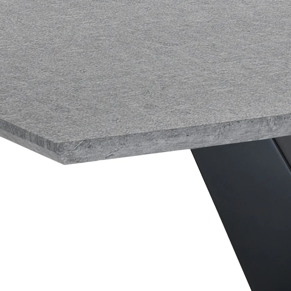 Uitschuifbare tafel tot 200 cm in MDF Cement - Holmium Viadurini