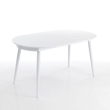 Uitschuifbare tafel tot 200 cm in metaal en wit MDF - Kreeft Viadurini